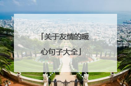 关于友情的暖心句子大全