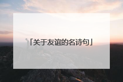 关于友谊的名诗句