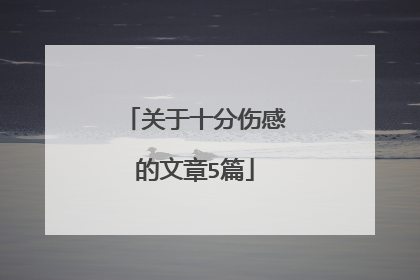 关于十分伤感的文章5篇