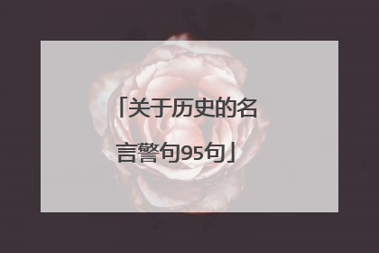 关于历史的名言警句95句