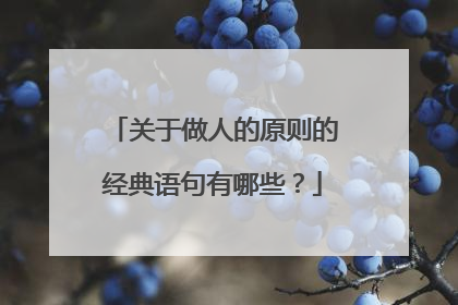关于做人的原则的经典语句有哪些？