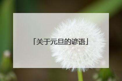关于元旦的谚语