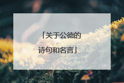 关于公德的诗句和名言