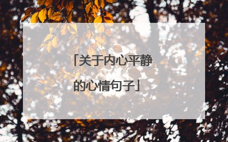 关于内心平静的心情句子
