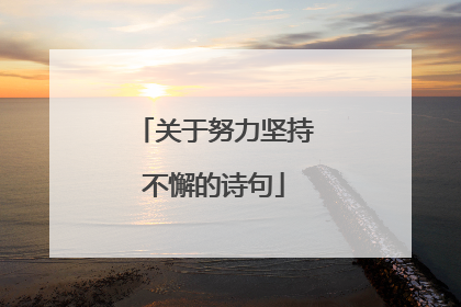 关于努力坚持不懈的诗句