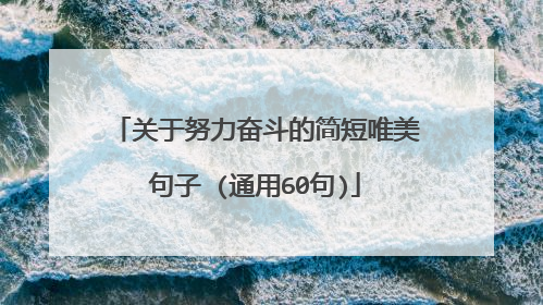关于努力奋斗的简短唯美句子 (通用60句)