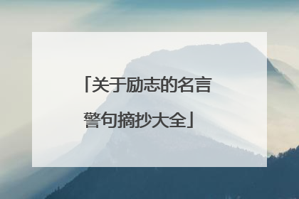 关于励志的名言警句摘抄大全
