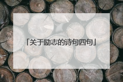 关于励志的诗句四句