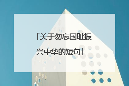 关于勿忘国耻振兴中华的短句