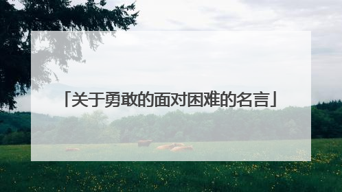 关于勇敢的面对困难的名言