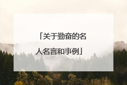 关于勤奋的名人名言和事例
