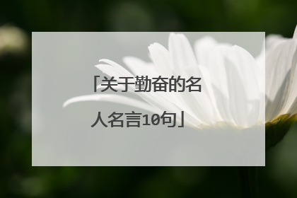 关于勤奋的名人名言10句