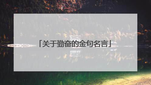 关于勤奋的金句名言