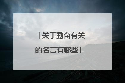 关于勤奋有关的名言有哪些