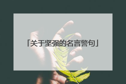 关于坚强的名言警句