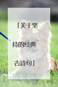 关于坚持的经典古诗句