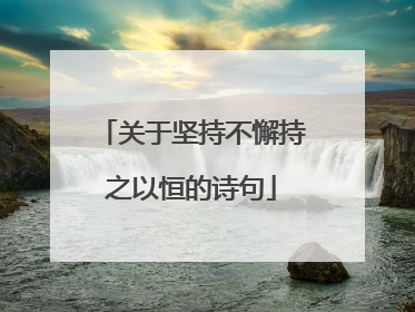 关于坚持不懈持之以恒的诗句