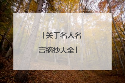关于名人名言摘抄大全