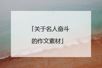 关于名人奋斗的作文素材