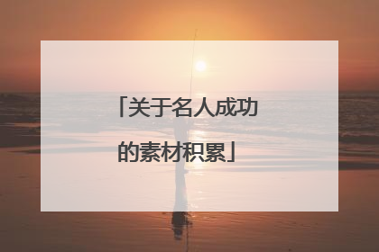 关于名人成功的素材积累