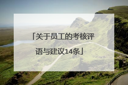 关于员工的考核评语与建议14条