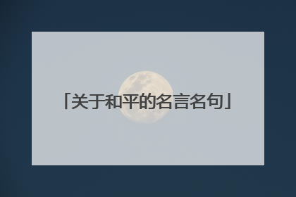 关于和平的名言名句