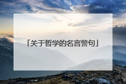 关于哲学的名言警句