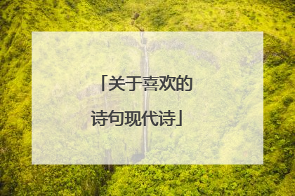 关于喜欢的诗句现代诗