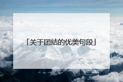 关于团结的优美句段