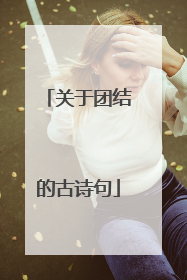 关于团结的古诗句