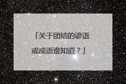 关于团结的谚语或成语谁知道?