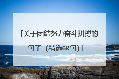 关于团结努力奋斗拼搏的句子 (精选60句)