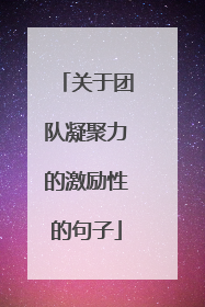 关于团队凝聚力的激励性的句子