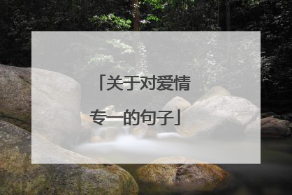 关于对爱情专一的句子
