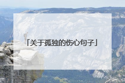关于孤独的伤心句子
