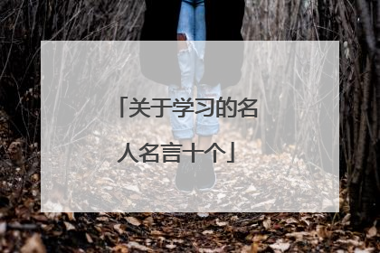 关于学习的名人名言十个