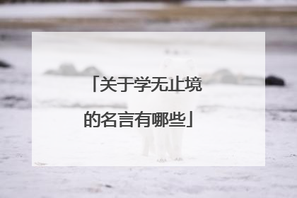关于学无止境的名言有哪些