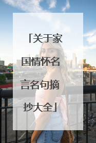 关于家国情怀名言名句摘抄大全
