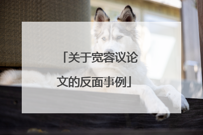 关于宽容议论文的反面事例