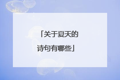 关于夏天的诗句有哪些