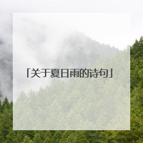关于夏日雨的诗句