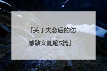 关于失恋后的伤感散文随笔5篇