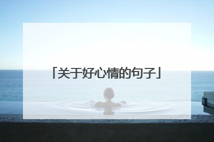 关于好心情的句子