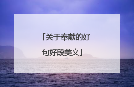关于奉献的好句好段美文