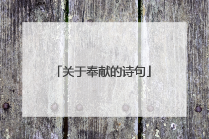 关于奉献的诗句