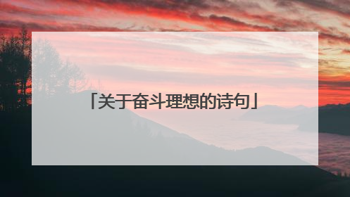 关于奋斗理想的诗句