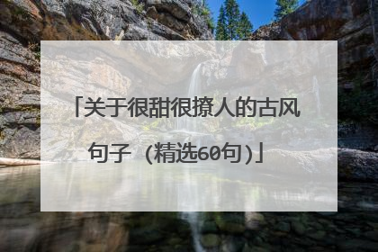 关于很甜很撩人的古风句子 (精选60句)