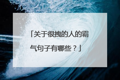 关于很拽的人的霸气句子有哪些？