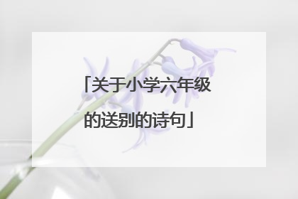 关于小学六年级的送别的诗句