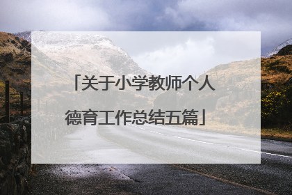关于小学教师个人德育工作总结五篇